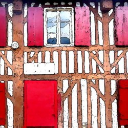 Colombage et volets rouges...
