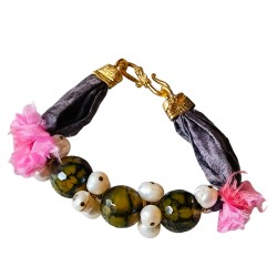 Bracelet en soie noire