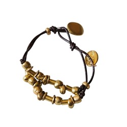 Bracelet cuir et laiton